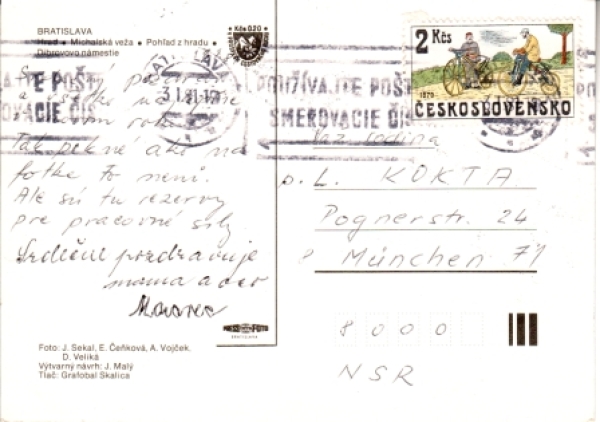 Bratislava - SK 1981 95 001 ●